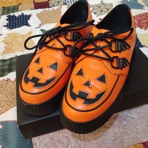 Strange Cvlt Jack-o'-lantern Orange and Black Creeper shoes